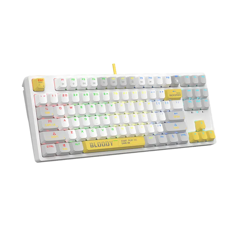 Tastatură Bloody S87, Cu fir, Alb