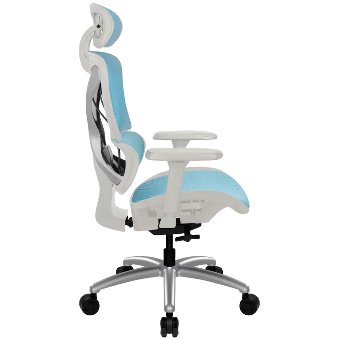 Scaun de birou ThunderX3 XTC Chroma, Plasă Respirabilă, PU Piele, Alb | Albastru