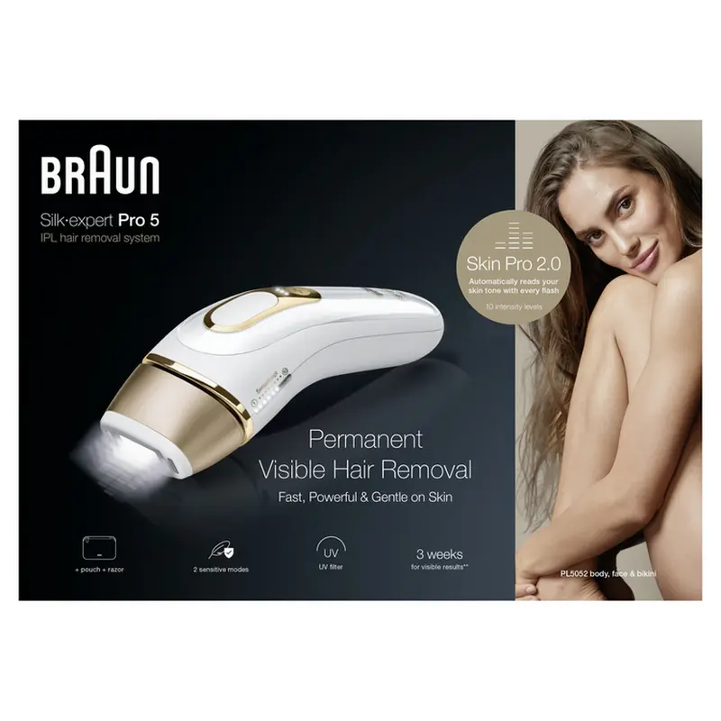 Fotoepilator Braun Silk-expert Pro 5 PL5052, Alb | Aurie
