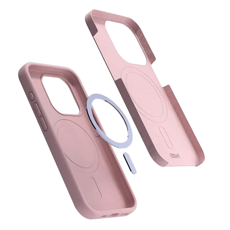 Husa Etteri Silicone Mag case pentru iPhone 16 Pro Max, Roz deschis