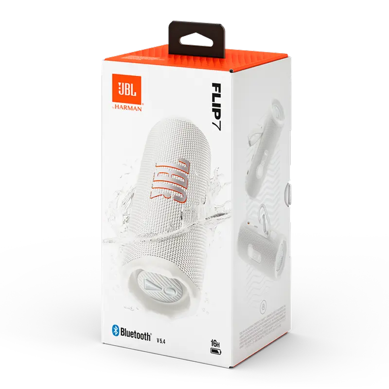 Boxă portabilă JBL Flip 7, Alb