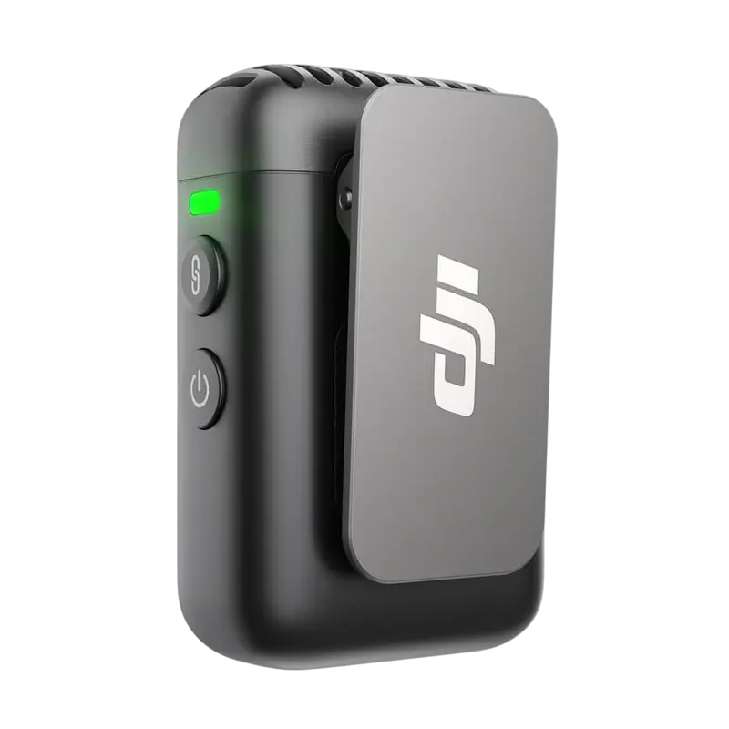 Microfon portabil pentru înregistrare vocală DJI Mic 2 (2 TX + 1 RX + Charging Case), Fără fir, Negru