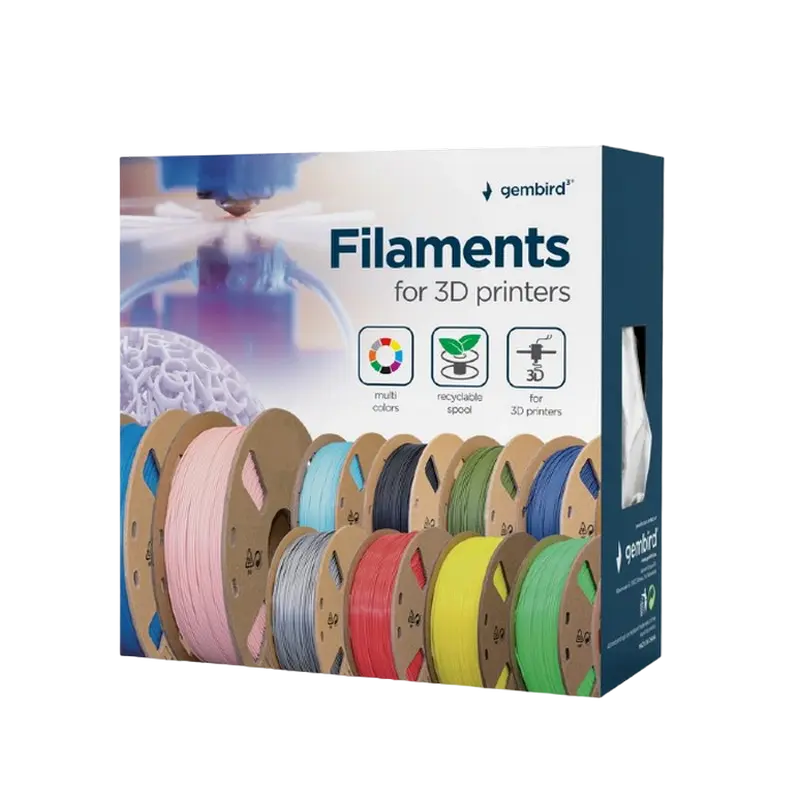 Filament pentru imprimantă 3D Gembird 3DP-PETG1.75-01-Y, PETG, Galben , 1.75 mm, 1kg