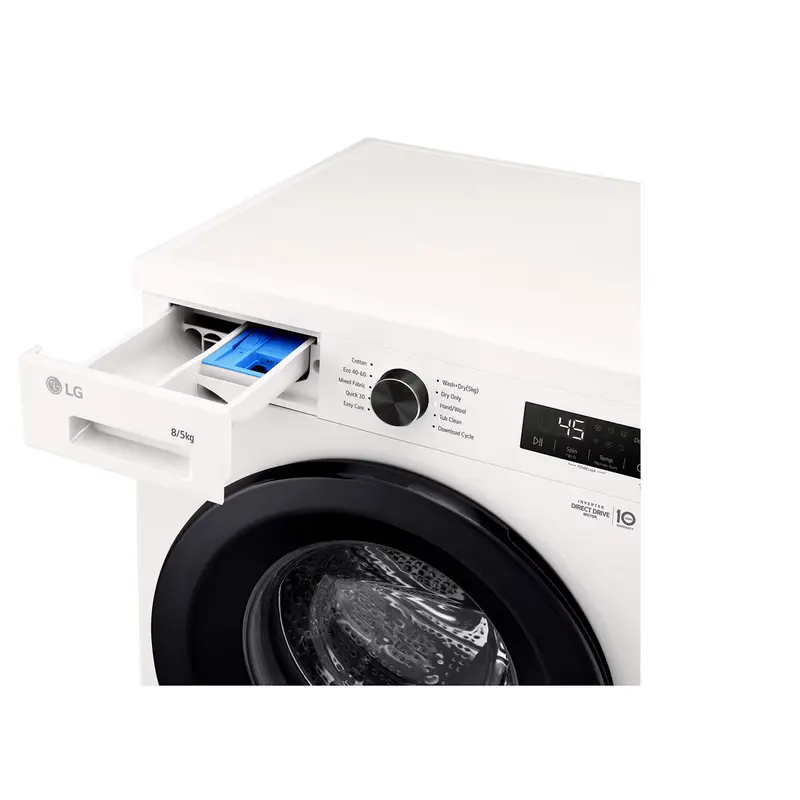 Mașină de spălat cu uscător LG W4X1085NWK, 8kg, Alb