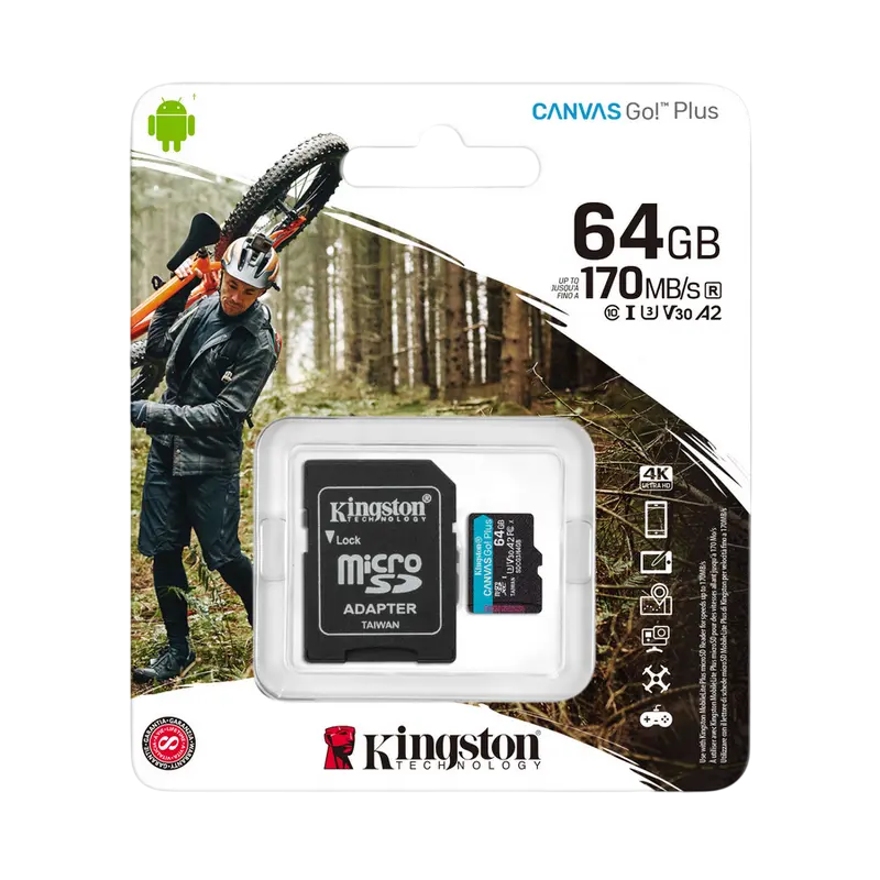 Card de Memorie Kingston Canvas Go! Plus, 64GB (SDCG3/64GB)