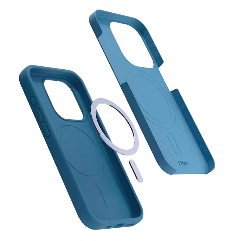 Husa Etteri Silicone Mag case pentru iPhone 16 Pro, Albastru închis