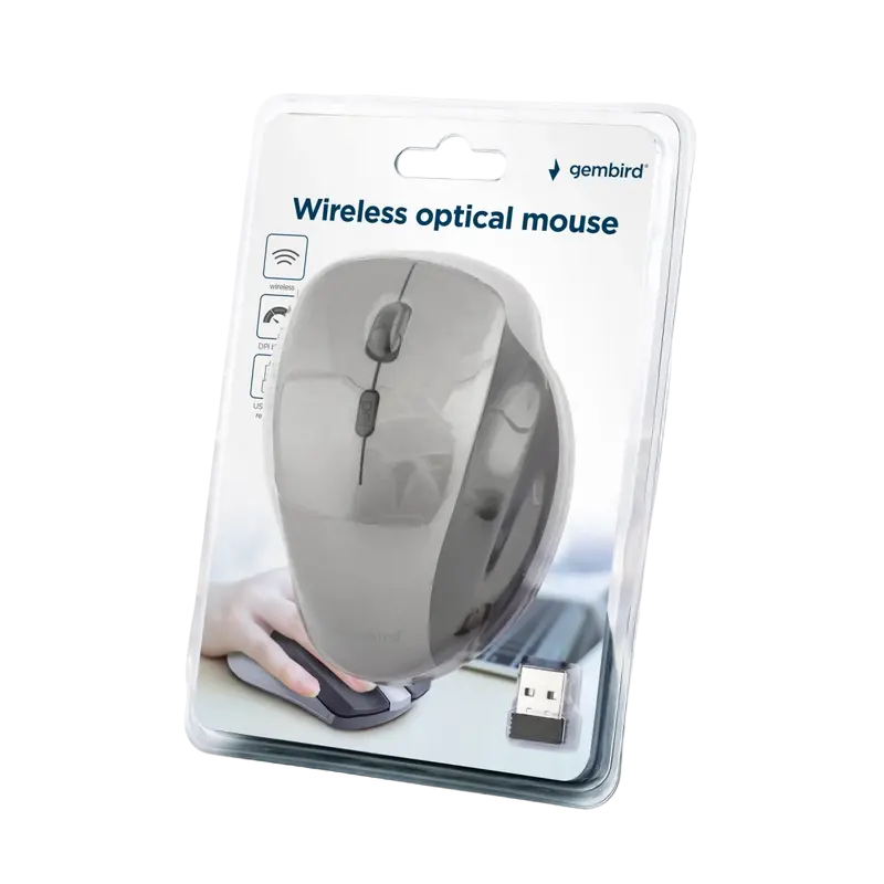Mouse Wireless Gembird MUSW-6B-02, Gri | Negru