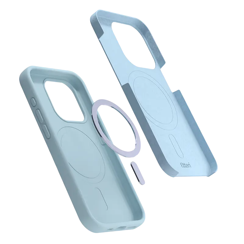 Husa Etteri Silicone Mag case pentru iPhone 16 Pro, Albastru