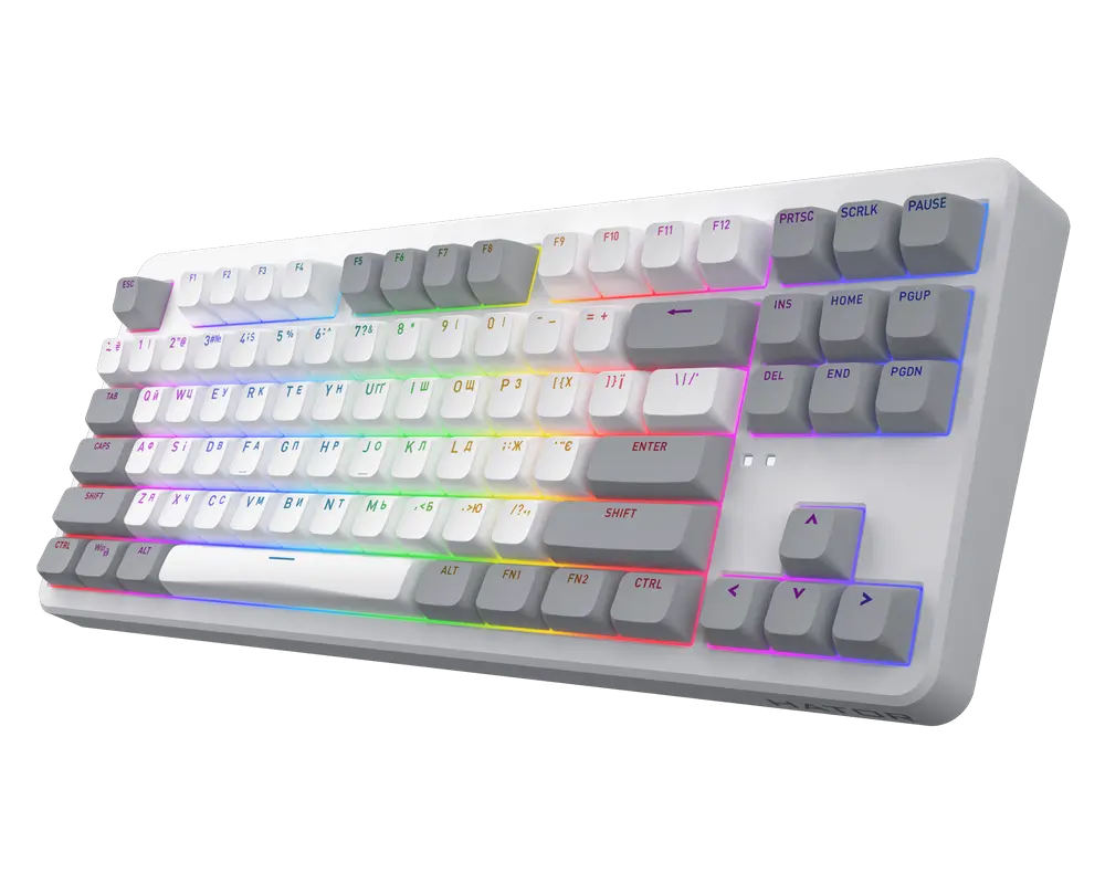 Tastatură HATOR Rockfall 3 TKL, Cu fir / Fără fir, Alb