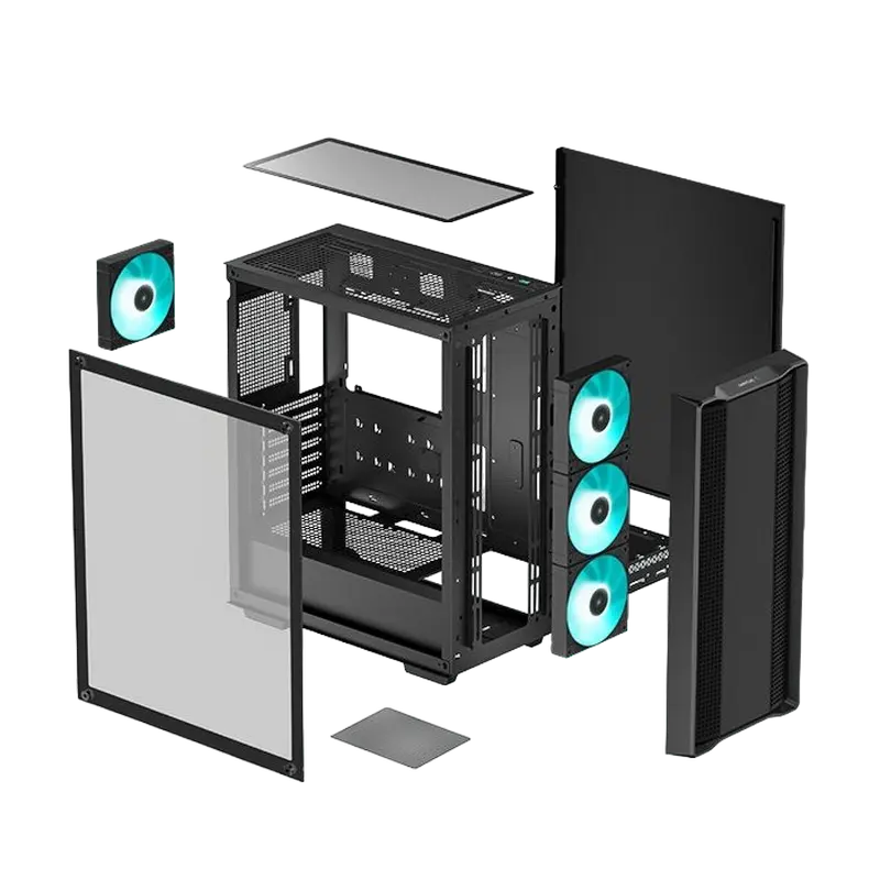 Carcasa PC Deepcool CC560 V2, Full-Tower, fără sursă de alimentare, negru