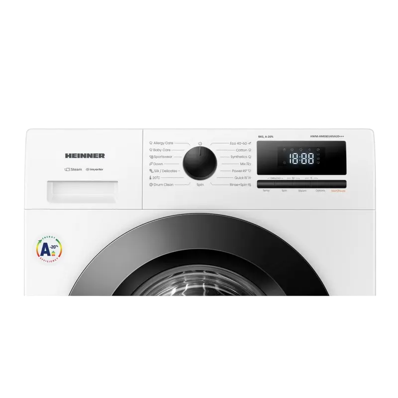 Стиральная машина Heinner HWM-HME8014IVA20+++, 8кг, Белый