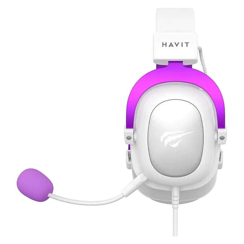 Căști gaming Havit H2002d, Cu fir, Alb Roșu