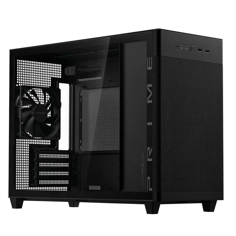 Carcasă PC ASUS Prime AP201 Tempered Glass Edition, Mini-Tower, Negru