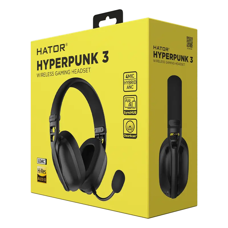 Căști gaming HATOR Hyperpunk 3 ESH15, Fără fir, Negru