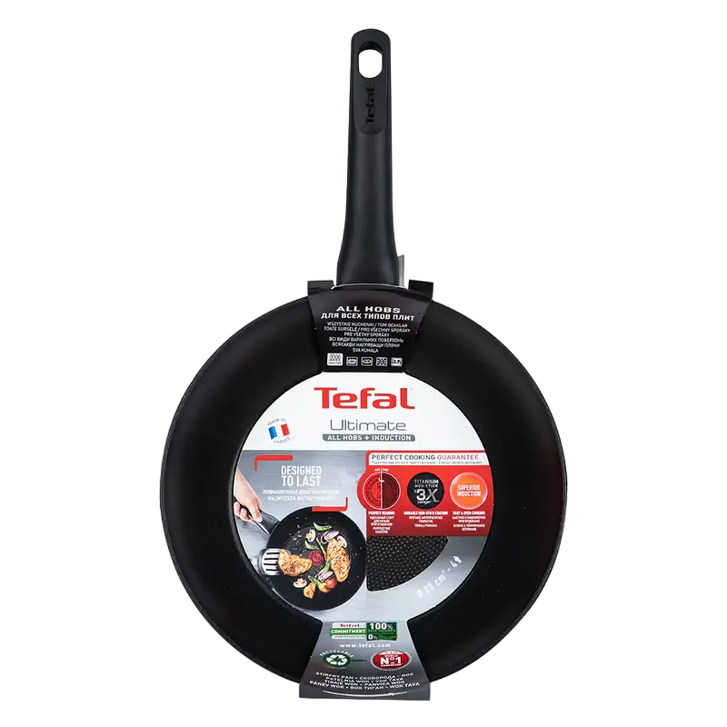 Tigaie WOK Tefal G2841973, 3,67L, 28cm, Negru