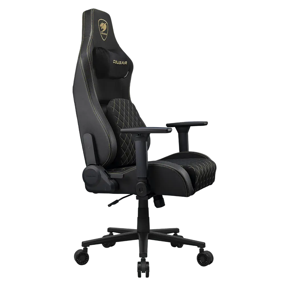 Scaun Gaming Cougar Defensor, Țesătură, PU Piele, Gold F