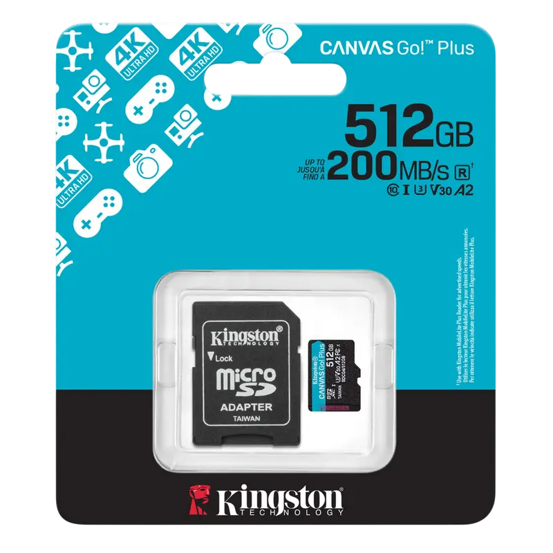 Card de Memorie Kingston Canvas Go! Plus, 512GB (SDCG4/512GB)