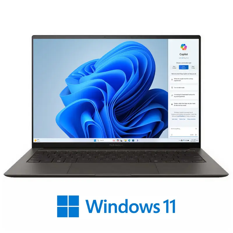 Ноутбук 14" ASUS Zenbook S 14 OLED UX5406SA, Zumaia Gray, Intel Core Ultra 7 258V, 32Гб/1024Гб, Windows 11 Home