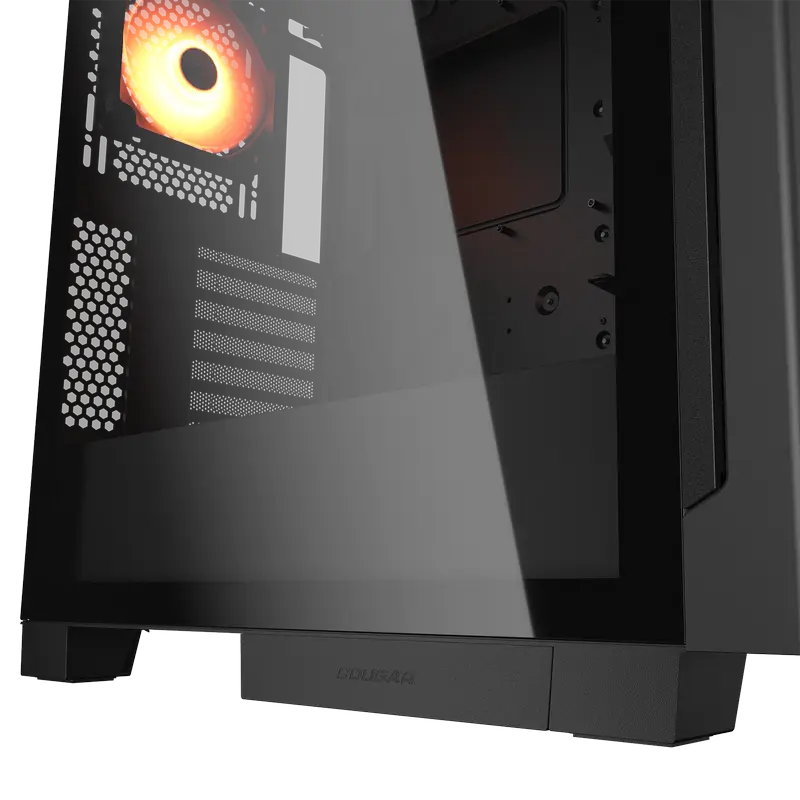 Carcasă PC Cougar Airface ECO RGB, Midi-Tower, Fără PSU, Negru