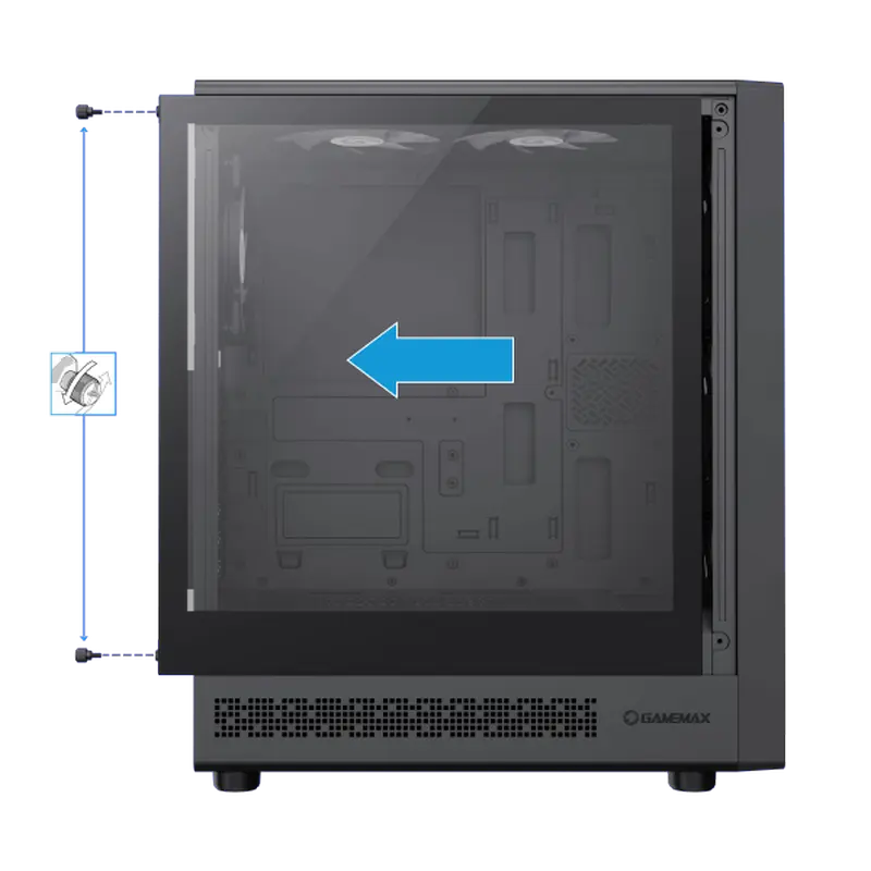 Carcasă PC Gamemax Storm 2 AB, Midi-Tower, Fără PSU, Negru