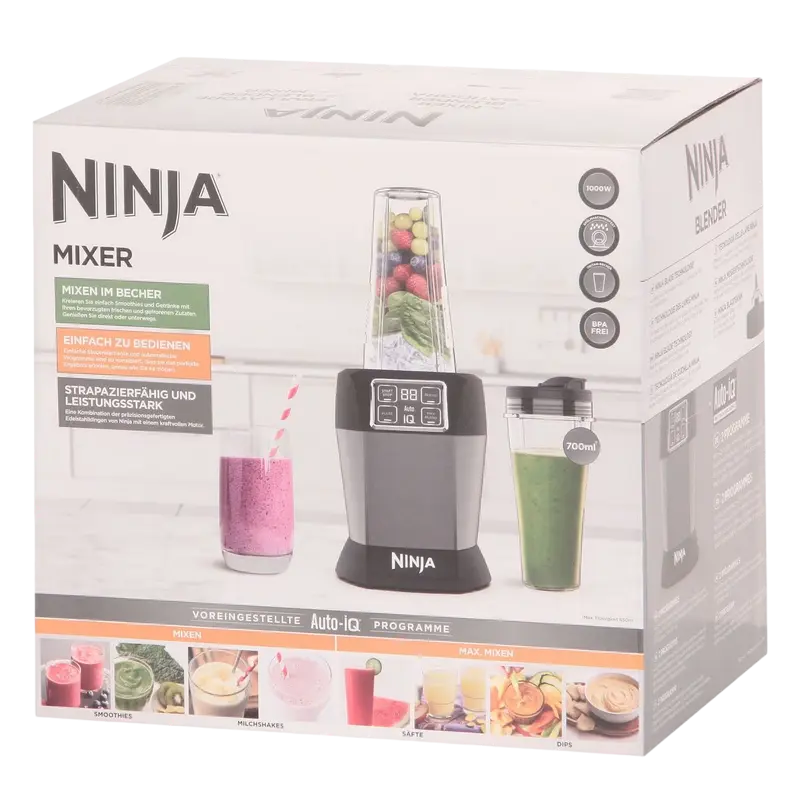 Blender staționar Ninja BN495EU, Negru | Argintiu