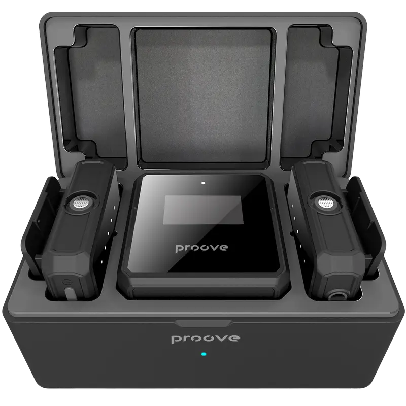 Microfon portabil pentru înregistrare vocală Proove Forum, Fără fir, Negru