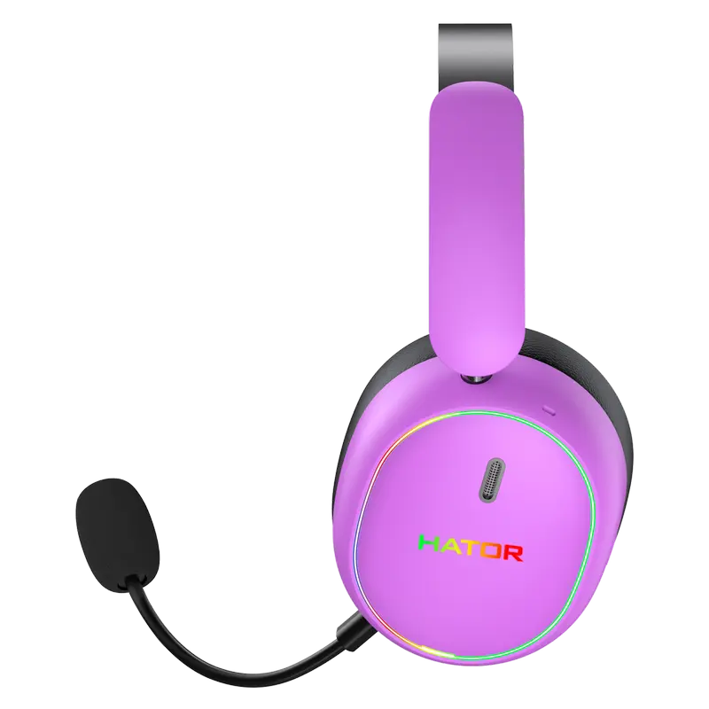 Stand pentru căști gaming HATOR Phoenix 2, Bluetooth/USB, Cyber Violet