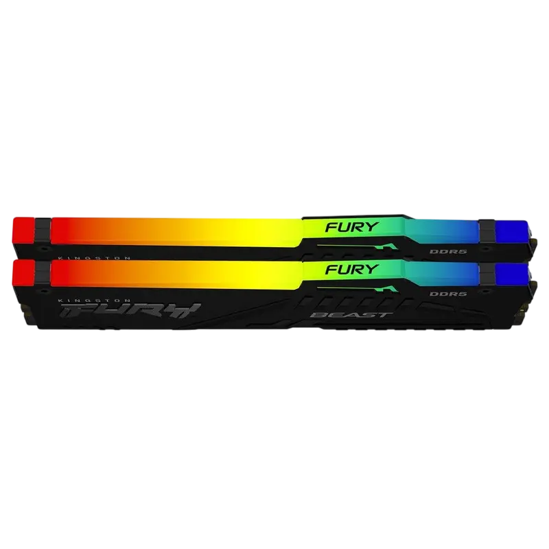 Оперативная память Kingston FURY Beast RGB, DDR5 SDRAM, 6400 МГц, 64Гб, KF564C32BBEAK2-64