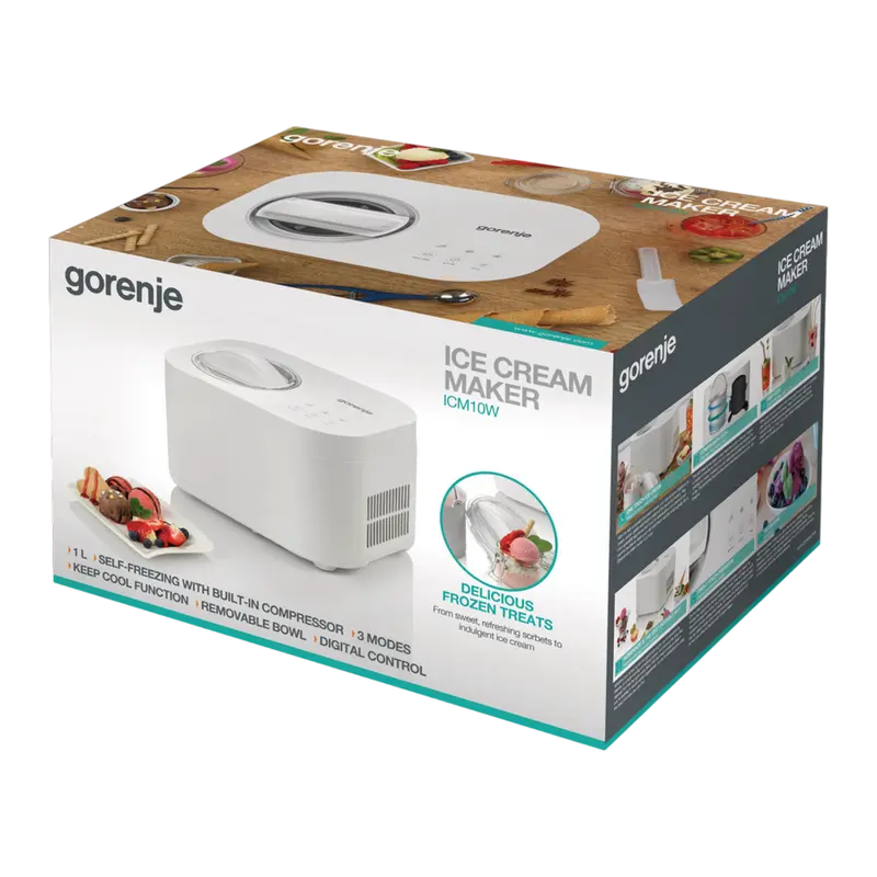 Aparat de îngheţată Gorenje ICM10W, Alb