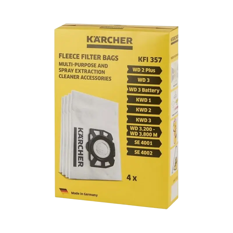 Aspirator Karcher WD 2 Plus V-12/4/18 + Filtre-saci KFI 357, Galben