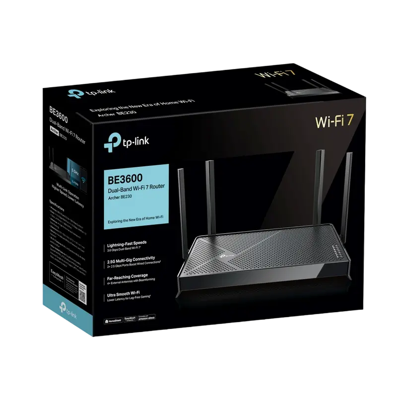 Беспроводной маршрутизатор TP-LINK Archer BE230, Чёрный