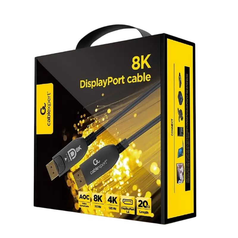 Cablu Video Cablexpert AOC Premium Series, DisplayPort (M) - DisplayPort (M), 20m, Negru