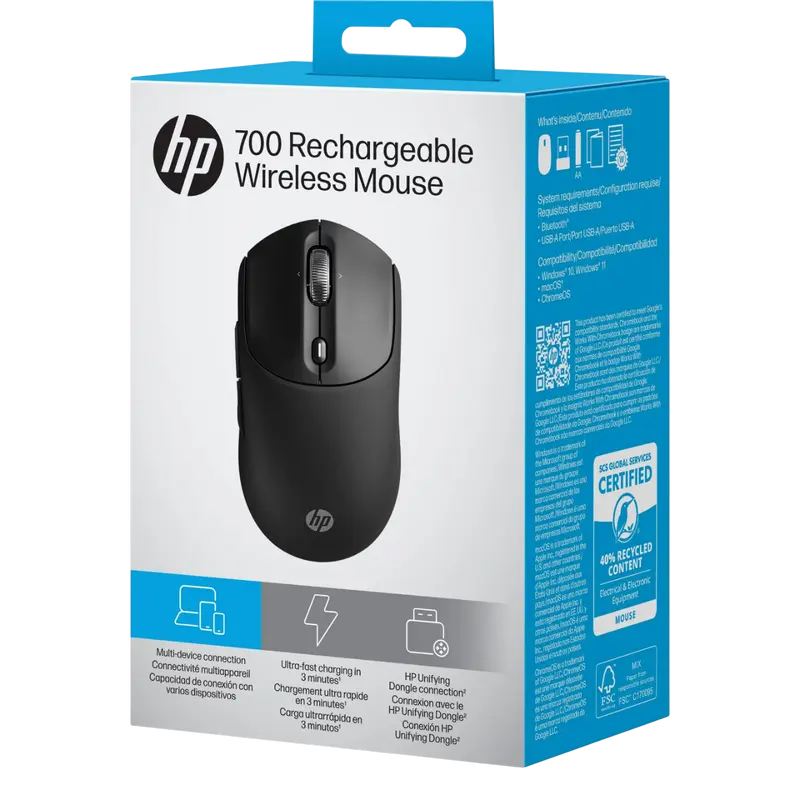 Mouse HP 700 Rechargeable, Negru