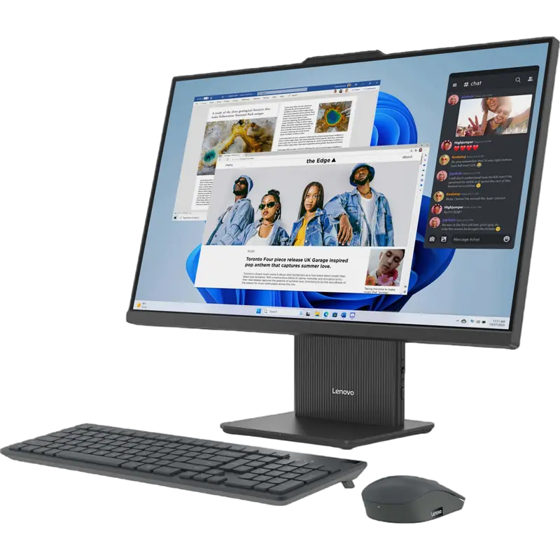 Computer All-in-One Lenovo IdeaCentre 3 24ARR9, 23,8", AMD Ryzen 3 7335U, 8GB/512GB, Fără SO, Gri Luna