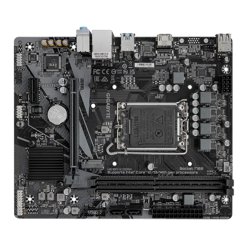 Материнская плата Gigabyte H610M K DDR4 2.0, LGA1700, Intel H610, Micro-ATX