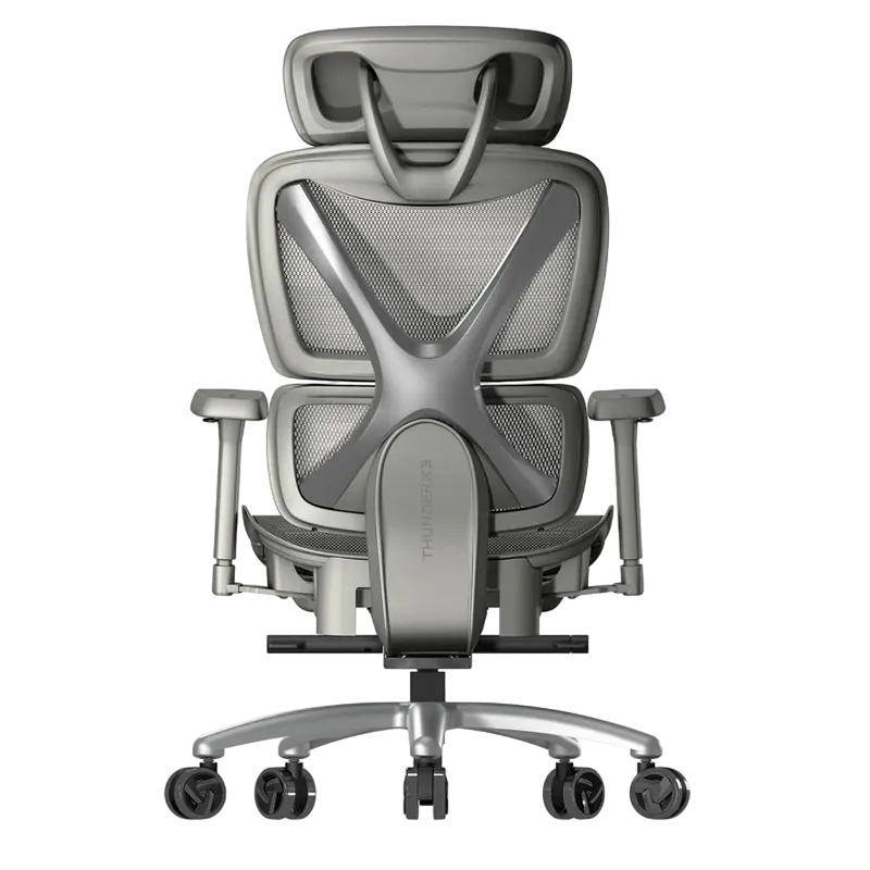 Scaun de gaming ThunderX3 XTC, Plasă ventilată, Piele artificială, Mesh Gri
