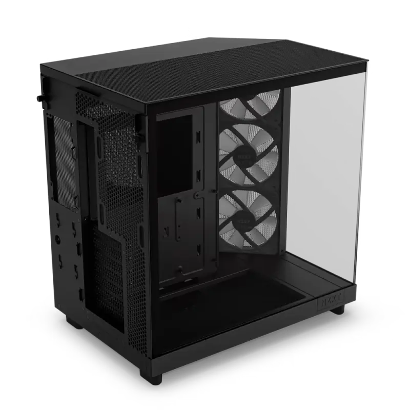 Carcasă PC NZXT H6 Flow RGB, Midi-Tower, Fără PSU, Negru