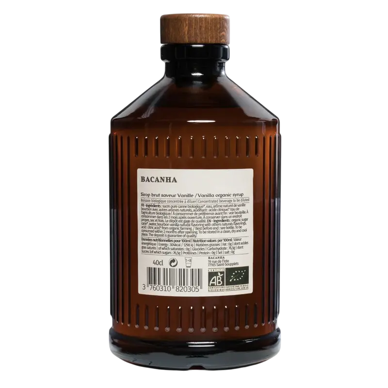 Sirop Bacanha Brut Vanille, 400 ml