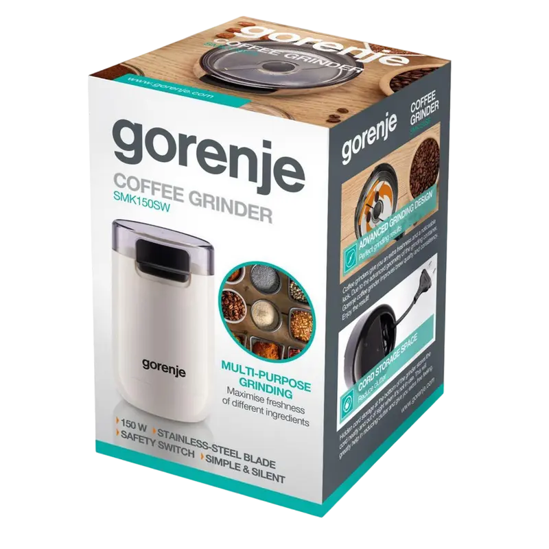 Râșniță de cafea Gorenje SMK150SW, Alb