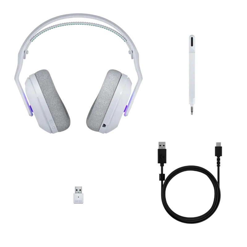 Căști Logitech G522, Bluetooth/USB, Alb