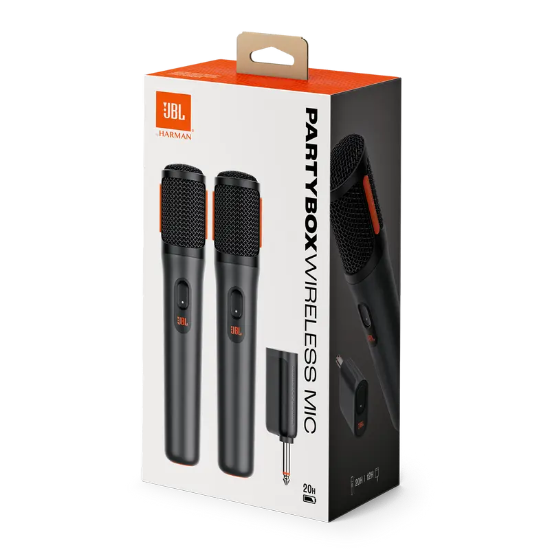 Microfon vocal JBL PartyBox Wireless Microphones, Fără fir, Negru