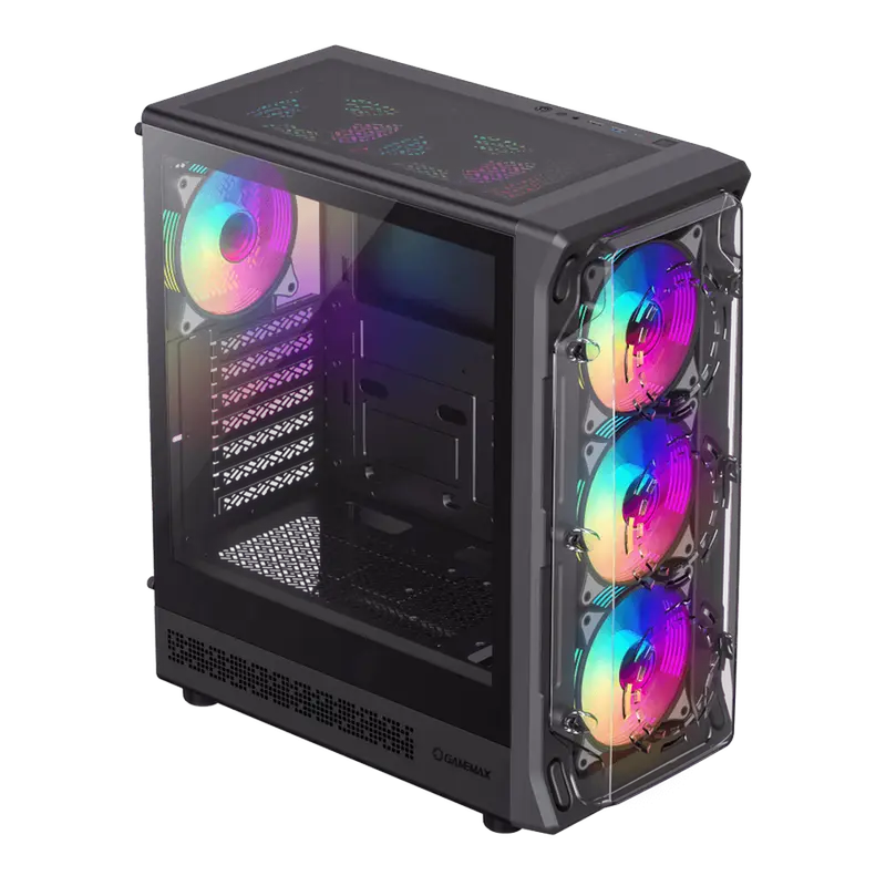 Carcasă PC Gamemax Starlight 2 AB, Midi-Tower, Fără PSU, Negru