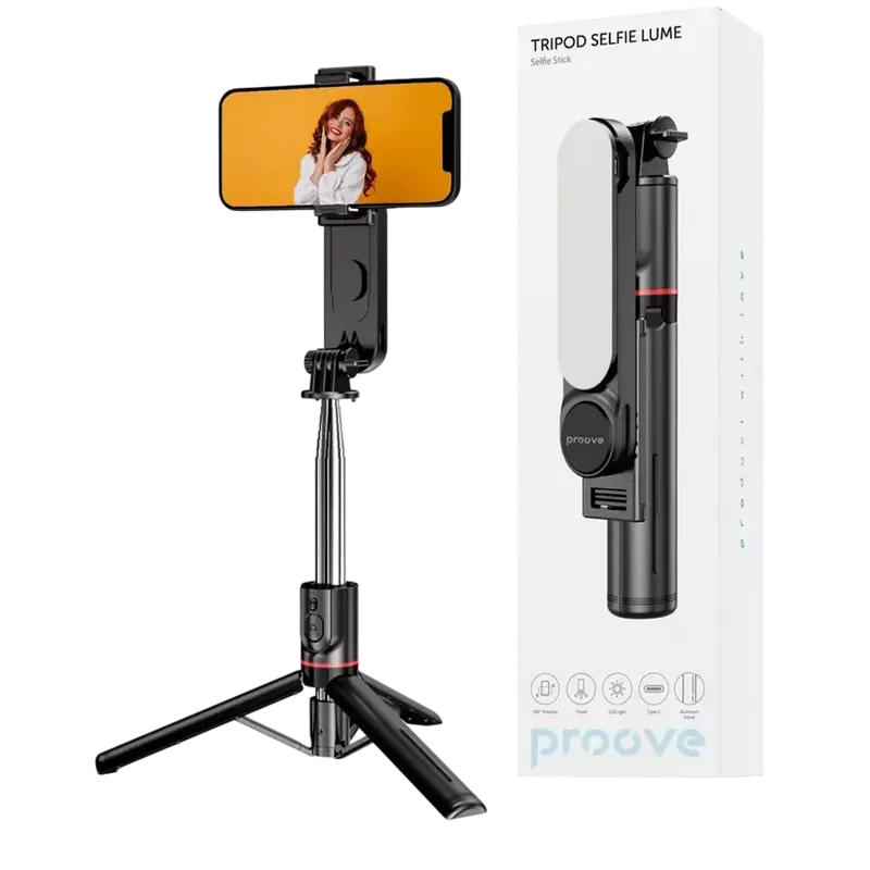Монопод для селфи Proove Selfie Lume, Черный