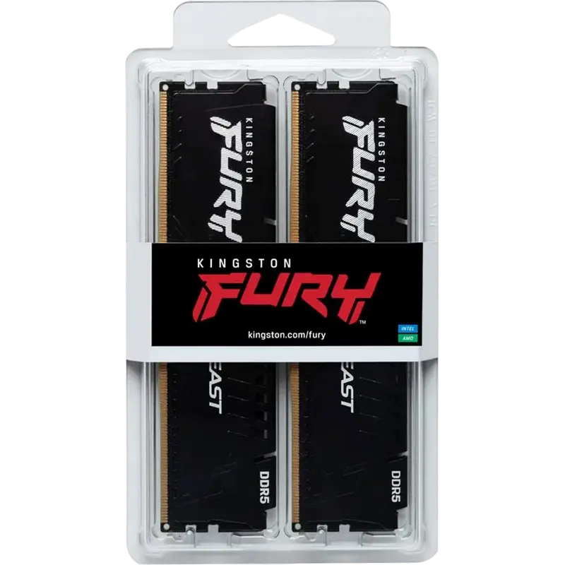 Memorie RAM Kingston FURY Beast, DDR5 SDRAM, 5600 MHz, 16GB, KF556C36BBEK2-16
