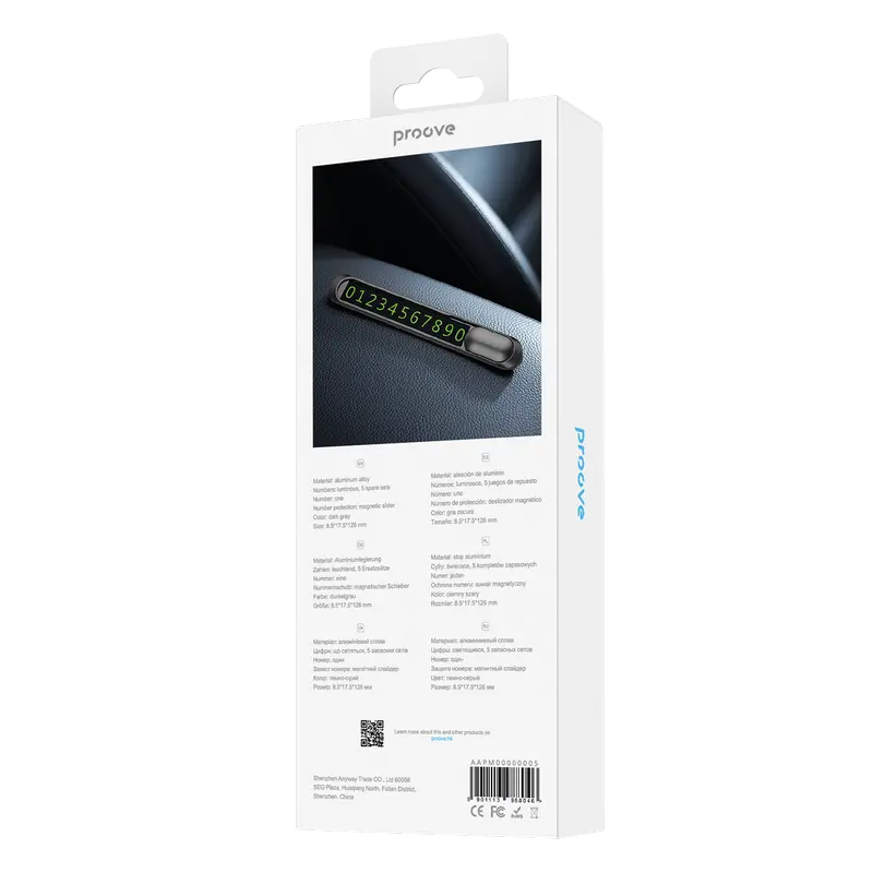 Cartela de parcare Proove Metal Lock, Gri inchis