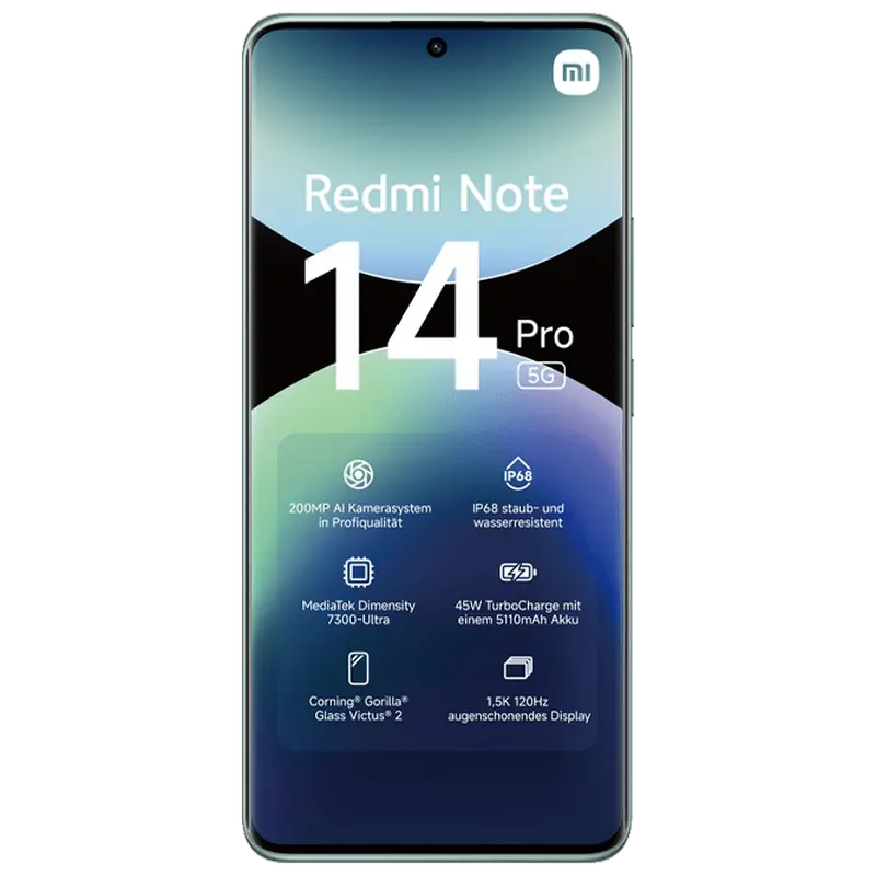 Smartphone Xiaomi Redmi Note 14 Pro 5G, 8Gb/256Gb, Coral-verde