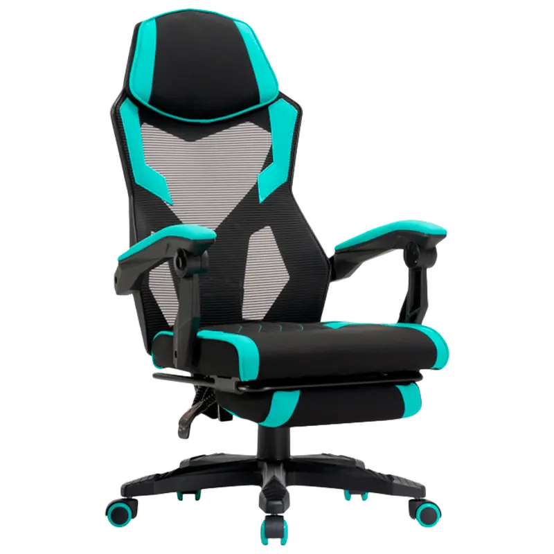 Scaun Gaming Lumi CH09-12, Textil, Negru | Albastru