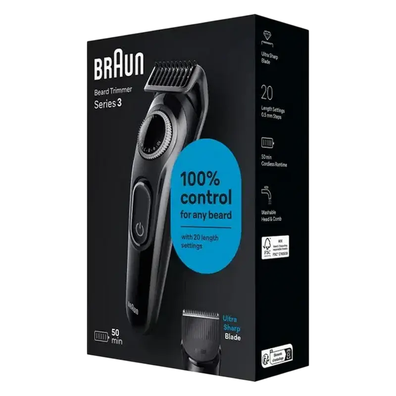 Tunsător de bărbați Braun BT3400, Gri