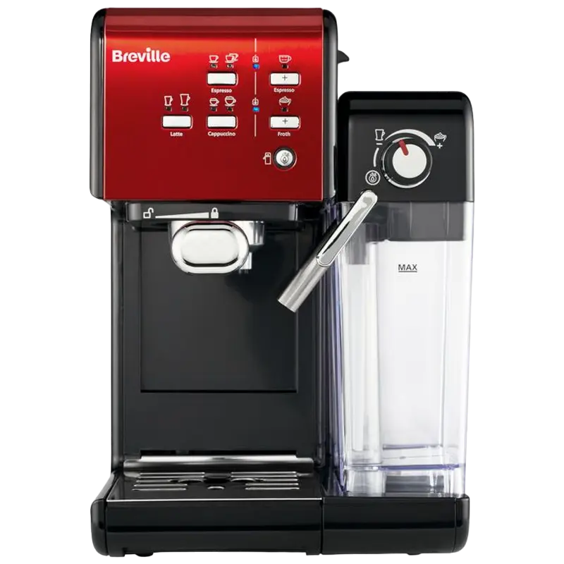 Cafetiera manuala Breville Prima Latte II VCF109X-01, 1050W, Roșu