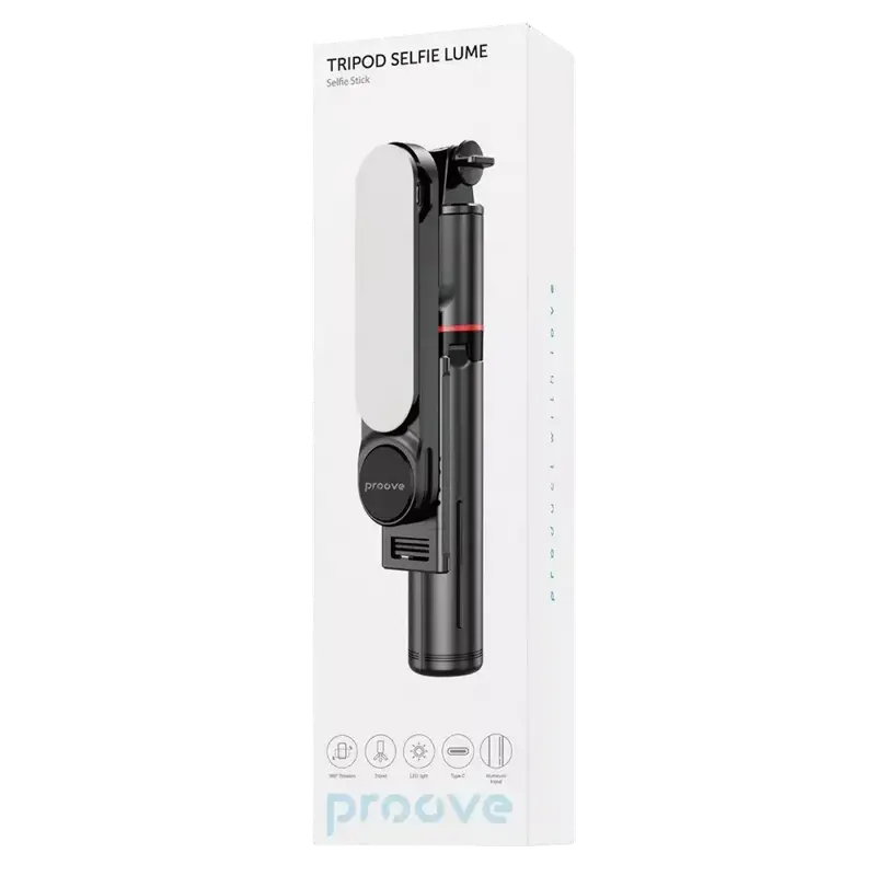 Монопод для селфи Proove Selfie Lume, Черный